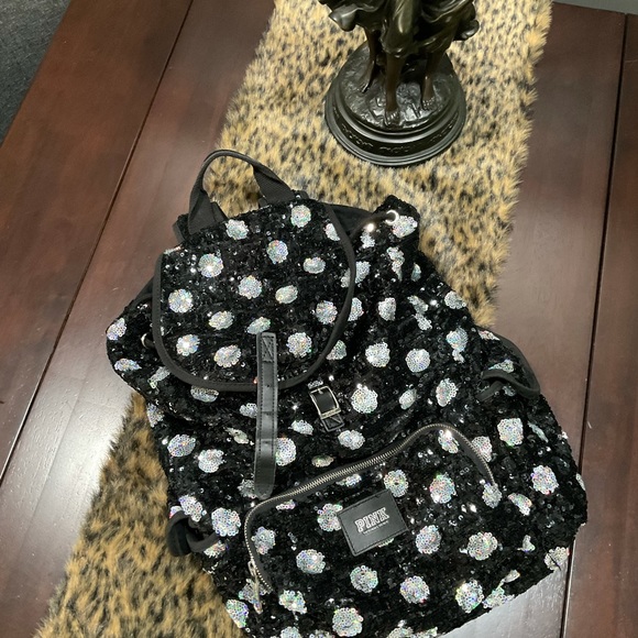 PINK BY VS SEQUINS POLKA DOT BACKPACK - Picture 6 of 9